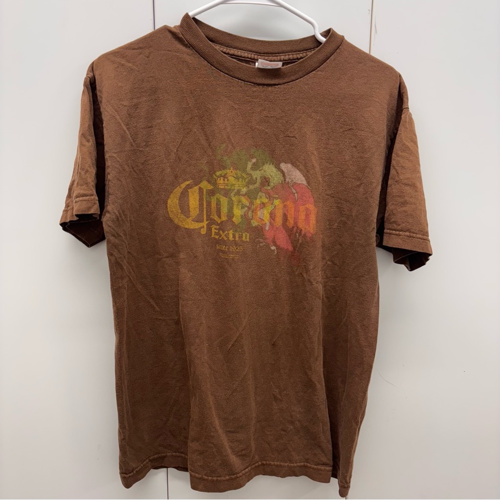 Corona Extra beer Brown promotional Serpent T-shirt vintage Y2K Mens Medium